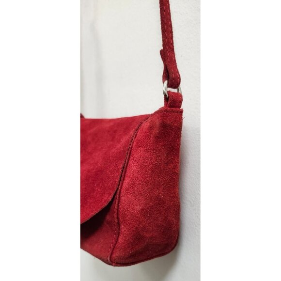ASOS Red Suede Mini Crossbody Bag – Small Shoulder Purse - Picture 6 of 14